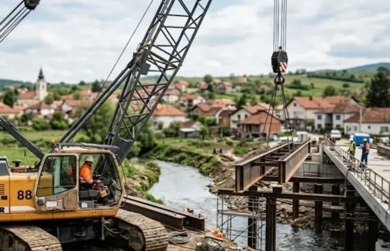 Izgradnja mosta, ilustracija, foto: AI