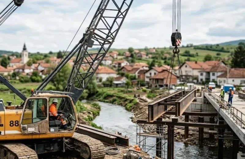 Izgradnja mosta, ilustracija, foto: AI