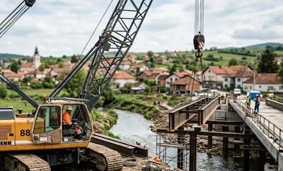 Izgradnja mosta, ilustracija, foto: AI